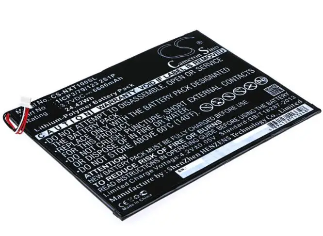 Cameron sino 6600 мА/ч, Батарея для nextbook 1" NXW10QC32G 1ICP3/79/123 2S1P планшет Батарея
