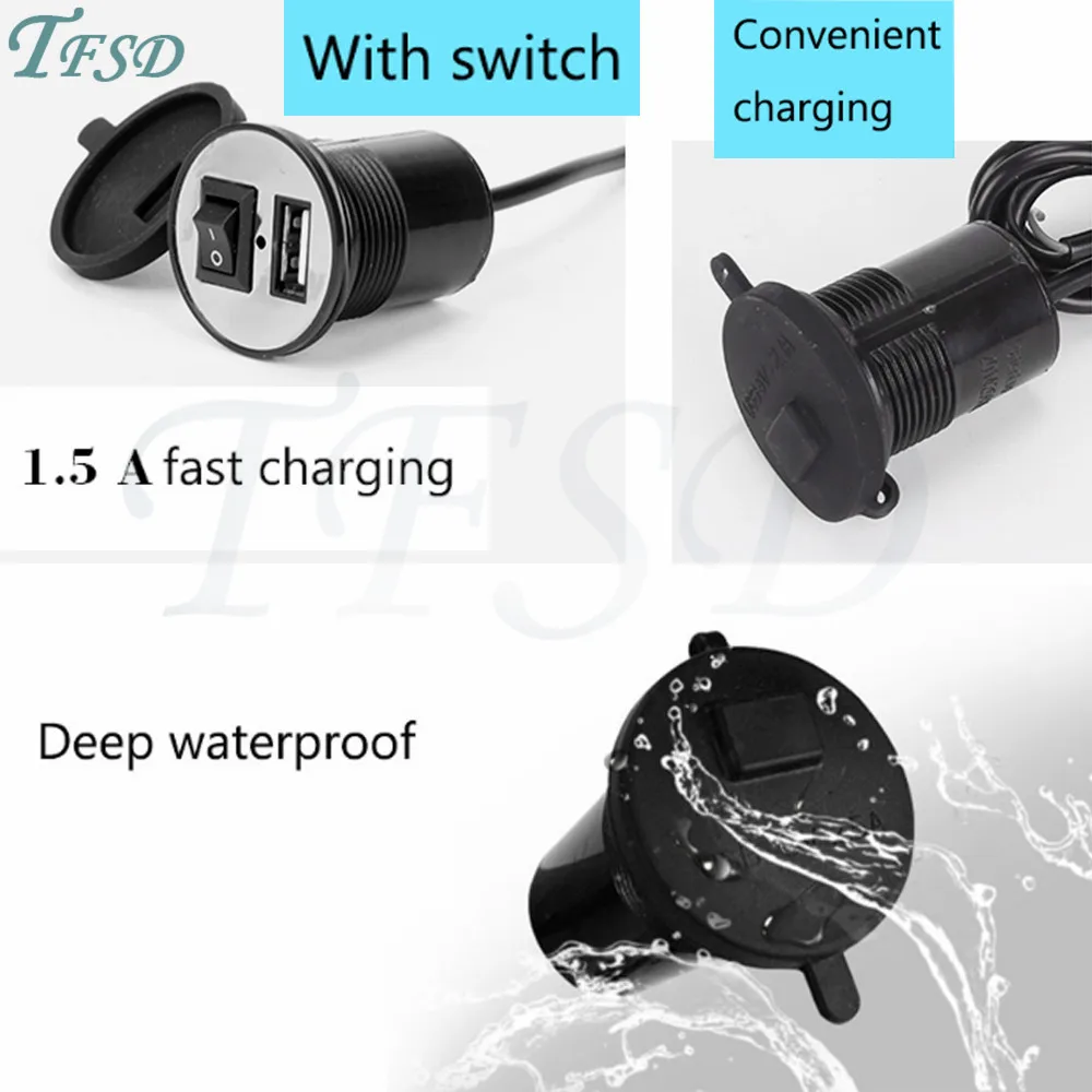 DC 12 V-24 V зарядных порта USB для автомобиля Зарядное устройство зарядное устройство для мотоцикла с выключателем разъем Водонепроницаемый телефон Зарядное устройство для Yamaha FZ1 фазер FZ6 FZ6R FZ8