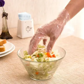 

100PCS Food Grade Disposable vinyl Gloves Anti-static Plastic Gloves For Food Cleaning Cooking Restaurant Kitchen Accessories
