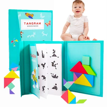 

3d Wooden Magnetic Puzzle Jigsaw Tangram Game For Kids Montessori Learning Educational Drawing Board Games Toys For Children