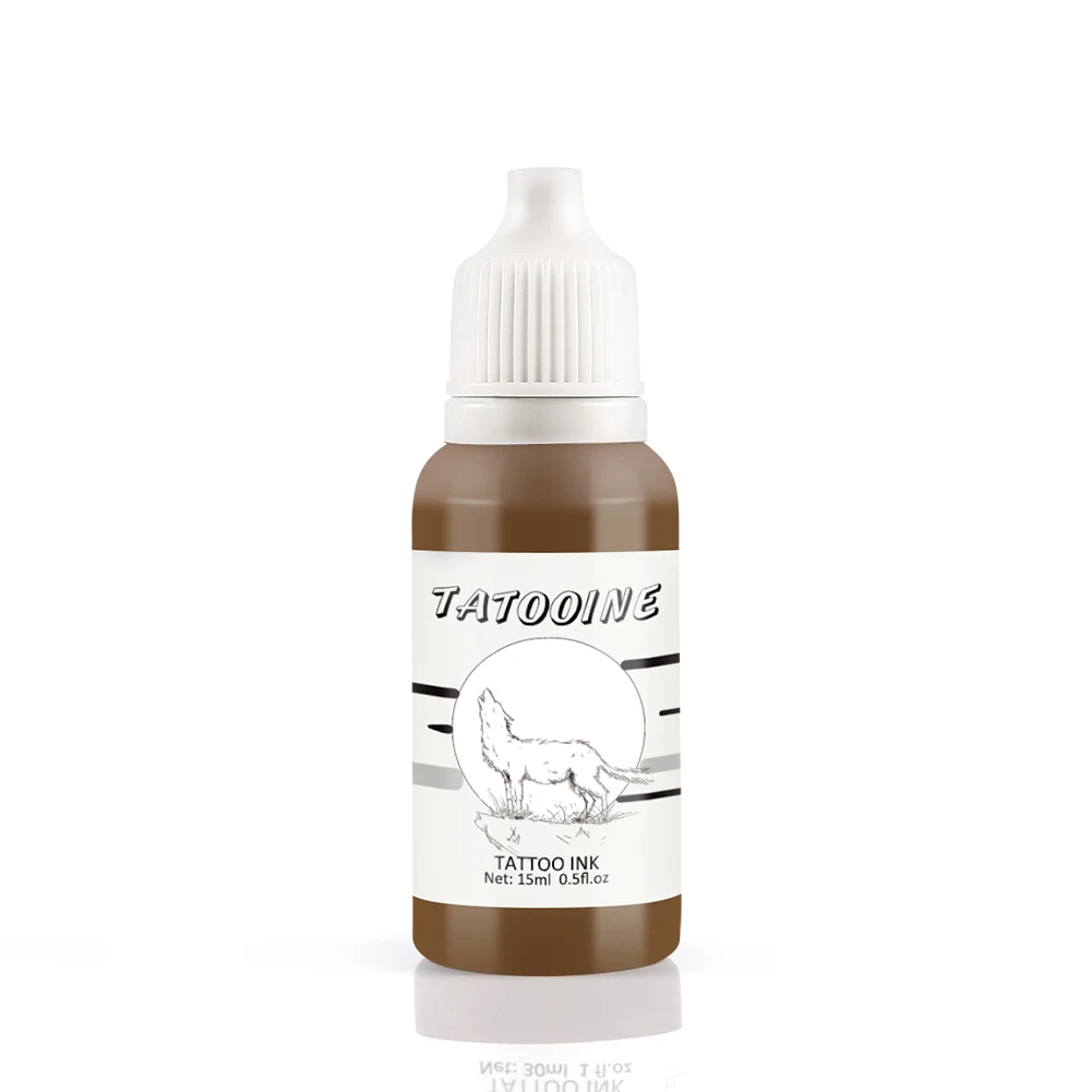 Light Brown 15 мл натуральный пигмент для татуировки, Перманентный макияж, чернила для татуировок, пигмент для тела, профессиональные товары для рукоделия, новинка - Цвет: Light Brown