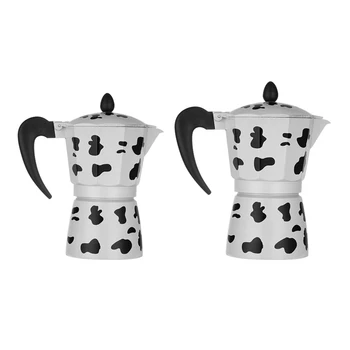 

Cow Printed Coffee Maker Aluminum Alloy Moka Pot Espresso Mocha Latte Percolator Filter Cafetera for Kitchen U1JE