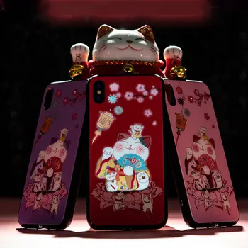 

Christmas Tempered Glass Intelligent Luminous Case for iPhone 8 Plus/iPhone 7/X/XS Max Sparkly Diamond Phone Cover Luxury