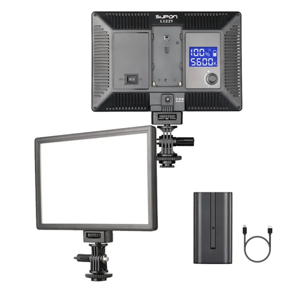 SUPON L122T LED Video Light Ultra thin LCD Bi Color & Dimmable DSLR Studio LED Light Lamp Panel for Camera DV Camcorder|video light lamp|video lightstudio video light - AliExpress