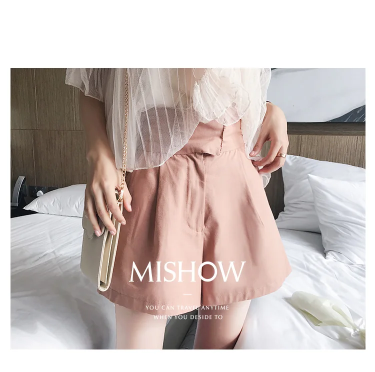 Mishow/женские летние шорты для отдыха, новинка, высокая талия, уплотненные, для девушек, студенток, широкие, нижняя часть, шорты MX18B2441