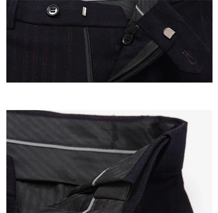 High Quality Men's Suit Pants Loose Straight Wine Red Striped Business Casual Trousers Brand Plus Size 4XL 5XL 6XL 7XL 8XL 9XL