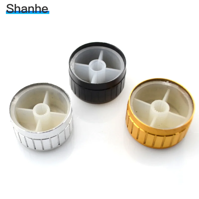 Ручка потенциометра Черная кружевная алюминиевая ручка высокая 17 мм диаметр 30