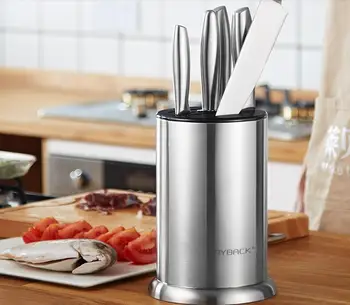 

Knife Holder Stainless Steel Household Kitchen Knife Stand Multifunctional Chef Knife Block Kitchenware Cooking Tool ZL348