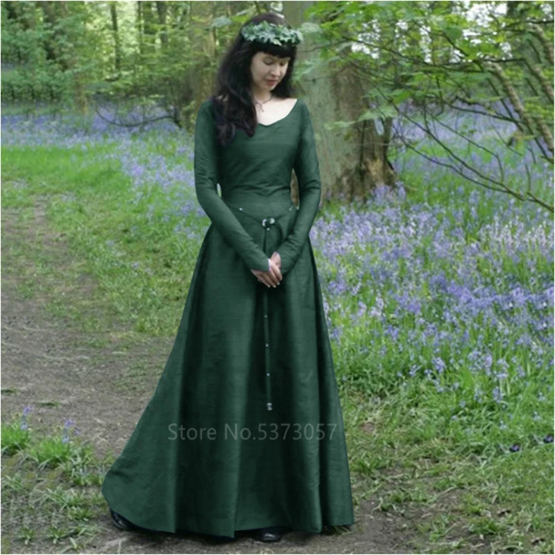 Green Новинка, костюмы на Хэллоуин для средневекового косплея, женское платье Ренессанса Виктории, одежда для карнавала, вечеринки, S-5XL - Цвет: Green