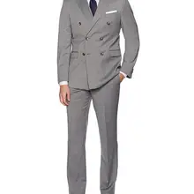 Серые мужские официальные костюмы на заказ, свадебный смокинг, повседневные мужские деловые костюмы, модные вечерние костюмы на выпускной, 2 предмета, пиджак, брюки