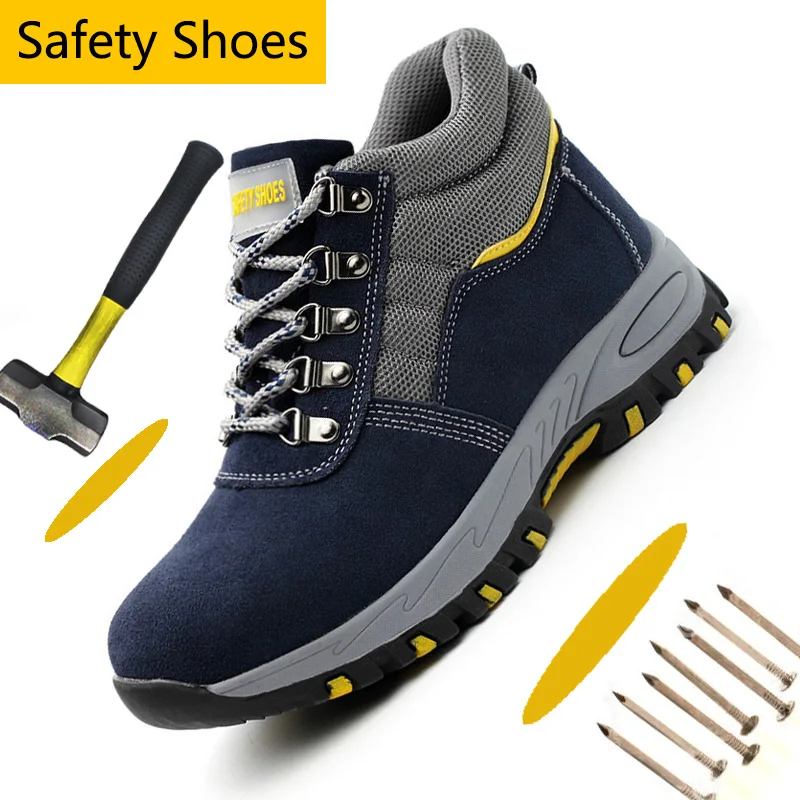 Steel Toe Cap Impacts-resistant Men Safety Boots Indestructible Anti-Puncture Working Shoes Man Safety All In One Safety Shoes