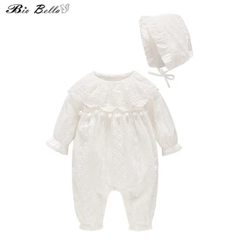 

Infant Newborn Girls Romper Spring Summer 100% Cotton Rompers+Cap Set Girl Party Birthday Lovely Cute Newborn Clothes Outfits