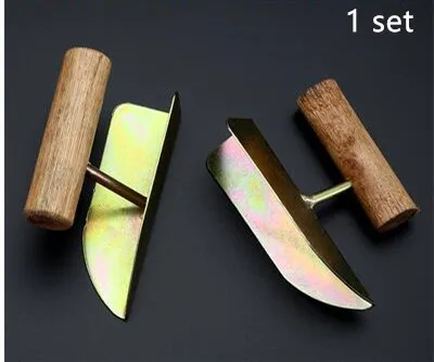 A 1 set 1 шт.-2 шт. шпатлевка с деревянной ручкой для ножей скребок для гипсокартона угловая Лопата Инь Ян съемник для диатома грязи домашний строительный инструмент - Цвет: A 1 set