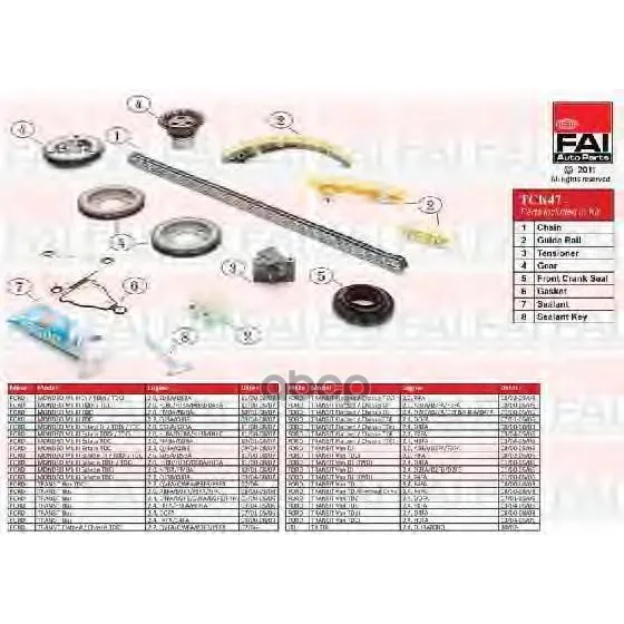Комплект Цепи Грм Ford Mondeo Mk Iii(B5y) 2.0 16v Tddi / Tdci 11/00-08/07(Hjbc) FAI арт. TCK47