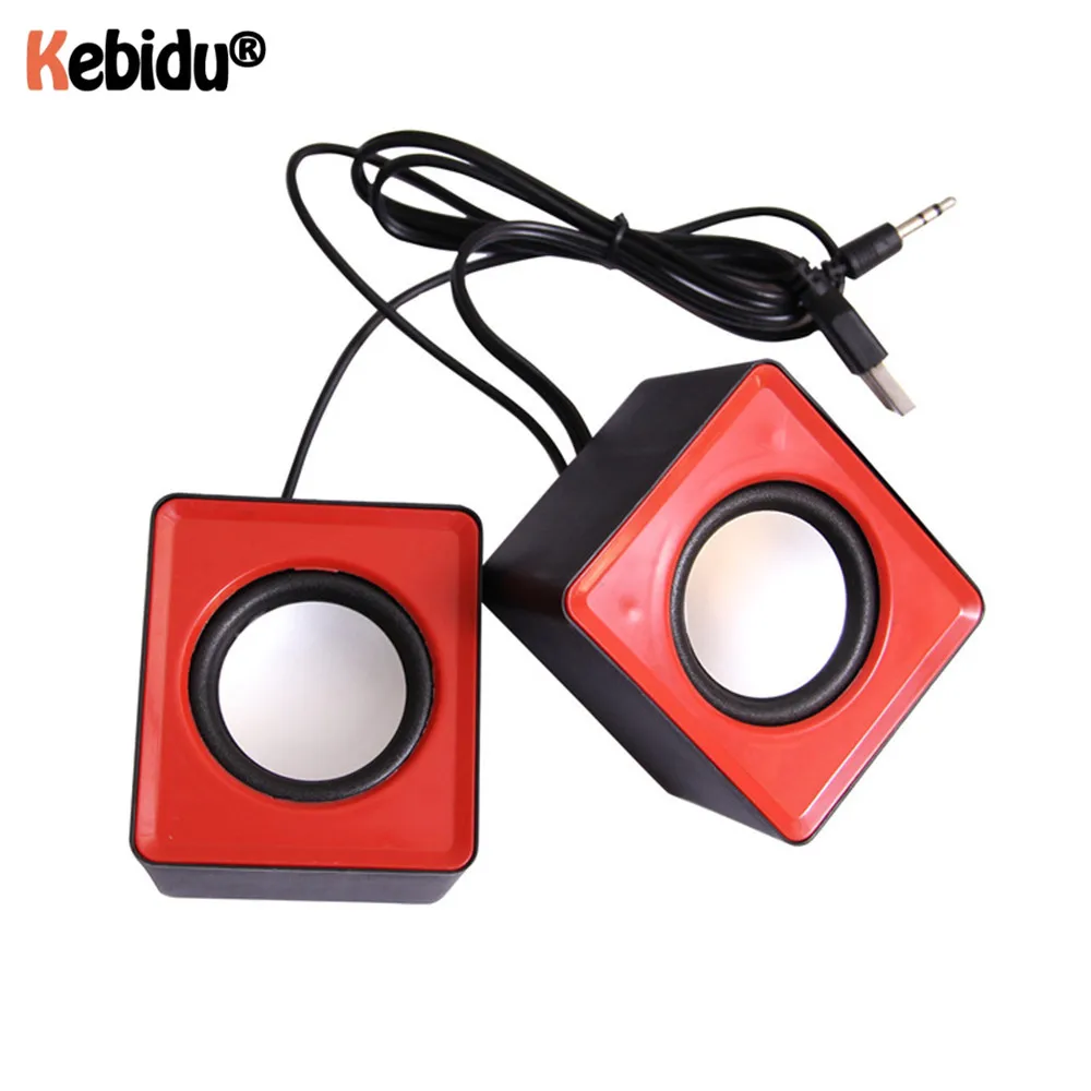 Kebidumei-Mini altavoz de música con USB 2,0, altavoz estéreo para PC, portátil, ordenador de escritorio, fiesta de cine en casa