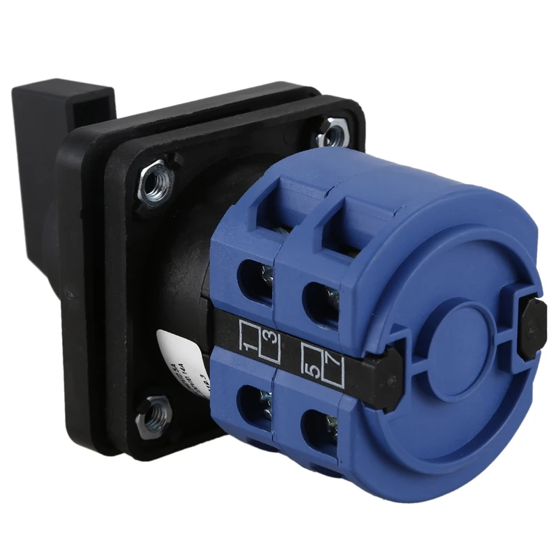 AC660V 25A 2 полюса 3-х позиционный мгновенный Пластик поворотный переключатель синий+ черный
