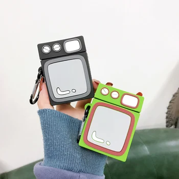 

For Apple Airpods 1 Cartoon 3D Retro TV Wireless Earphone Headphone Protector Cover for AirPods 2