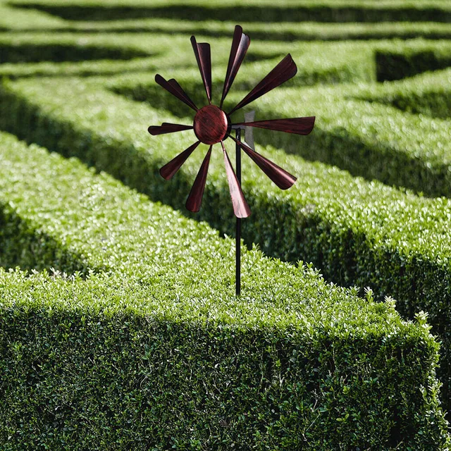 Egyedi Vas Forgó Fém Szélmalom Szélcsalád Kültéri Kert Retro Szél Fonó Szélfogókert Kerti Udvar Terasz Gyep Dekoráció - Image 4