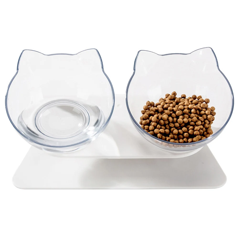 Cat Double Food Bowls with Stand Pet Feeding Bowls Eco-friendly Dog Food Water Feeder SP99 - Цвет: A