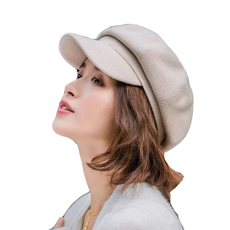 Новые осенние зимние женские серьги-капельки берет кепка газетчика восьмиугольная шерстяная шляпа Женская хлопковая французская художница берет