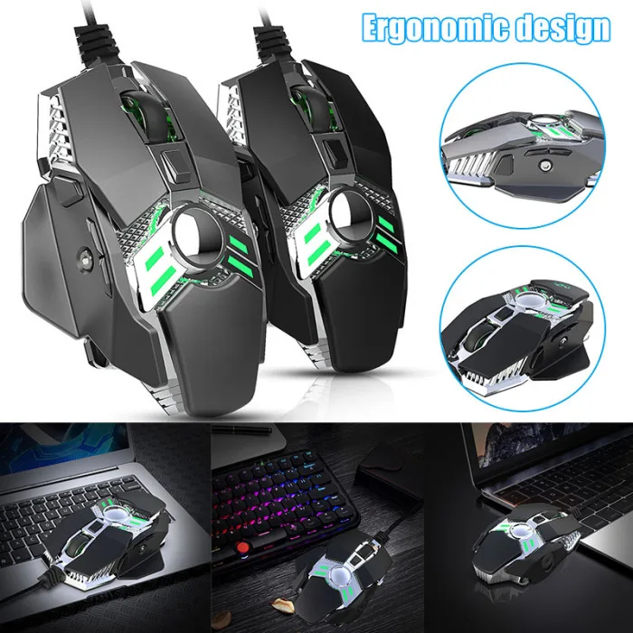 Проводная игровая мышь 6400 dpi 7Key программируемые геймерские мыши с подсветкой для ноутбуков ПК X-Best