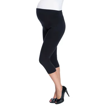 

Maternity Leggings Soft Fashion Solid Casual Seamless Over Belly Stretch Band Pregnology Cropped Pants Skinny For Pregnant Women