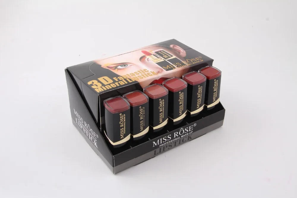 Miss Rose Makeup Lipstick 24pcs/lot lip kit matte Lipstick Waterproof Nutritious Velvet lip stick Red Tint Nude batom makeup set