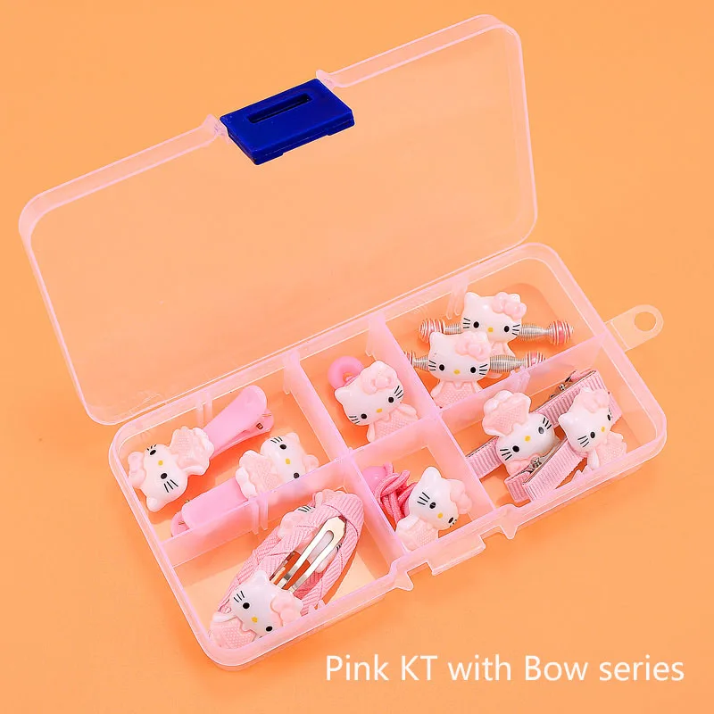 1 коробка акриловые hello kitty с эластичными лентами для волос заколки для волос около 10 шт. резинка для волос Детские аксессуары Kawaii - Цвет: 10pcs F KT series