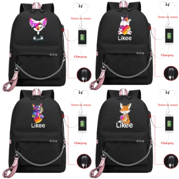 

LIKEE APP Backpack USB Charging Backpack Likee Bag School Backpack Anime Likee Girls Backpacks Anime Backpack Fashion Rucksack
