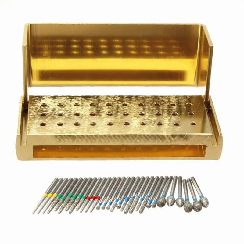 

Dental tools lab material Dentistry High Speed Handpieces drill Dentist instrument FG 1.6mm 30pcs diamond burs+1Aluminium Holder