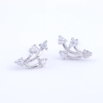 

925 Sterling Silver Cubic Zircon Clove Flower Stud Earrings For Women Accesories Long Catkins Earring CZ Fashion Jewelry