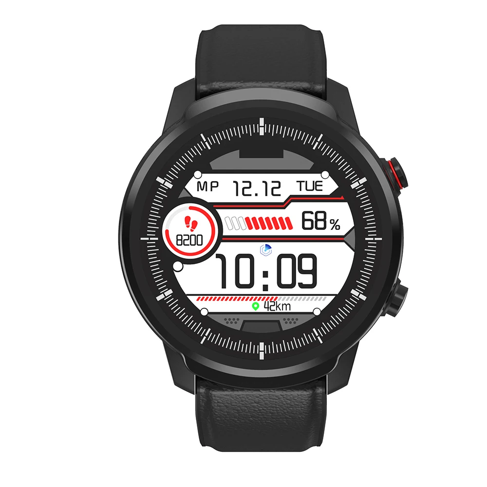 SENBONO S10 1,3" Full Touch умные часы BT4.0 фитнес Шагомер калорий мониторинг сердечного ритма умные часы для IOS Android телефон - Цвет: Black Leather Band