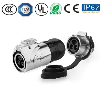 

M16 Waterproof connector 3pin Seal up circular Cable connector led signal male female socket plug IP67 automotive connector