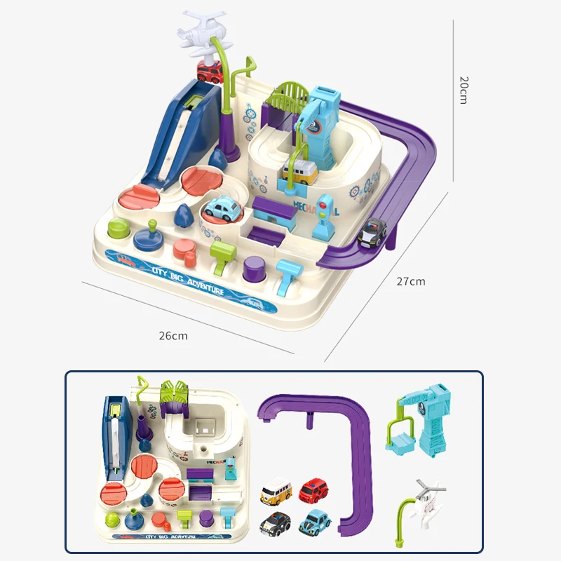2021新レール列車のトラックのおもちゃ子供のためのモンテッソーリ男の子女の子ギフトレーシングカー機械式冒険脳テーブルゲーム - AliExpress  おもちゃ  ホビー