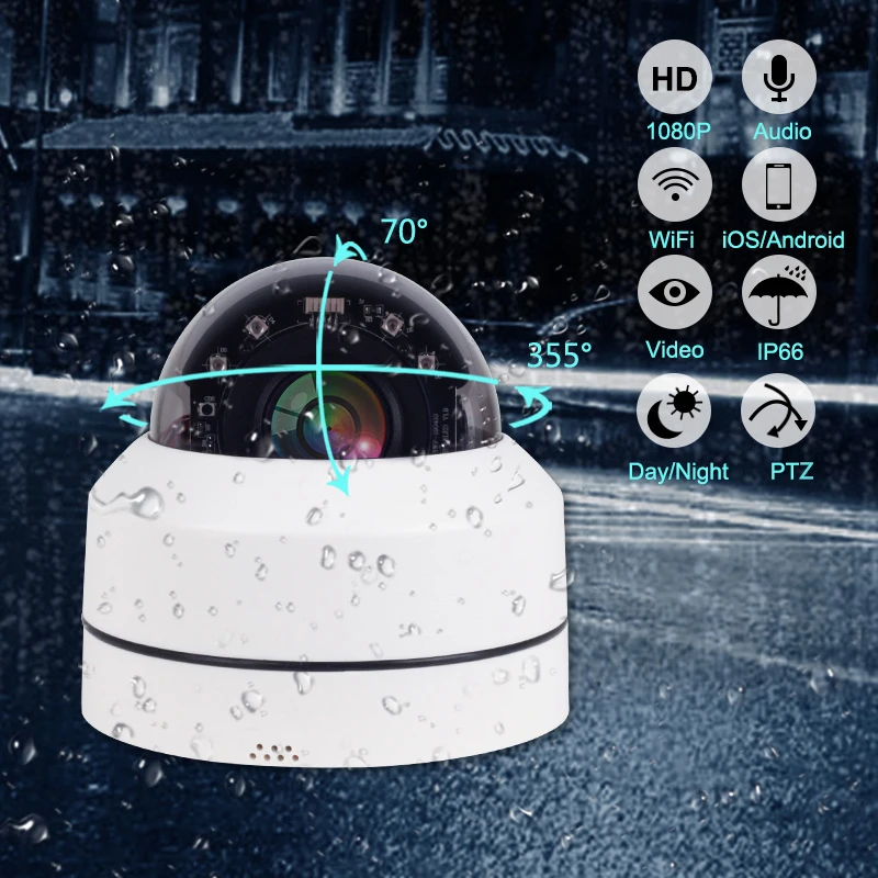1080P IP Camera Wireless Home Security Camera Surveillance Camera Outdoor Wifi Night Vision CCTV IP Camera PTZ 4X Zoom