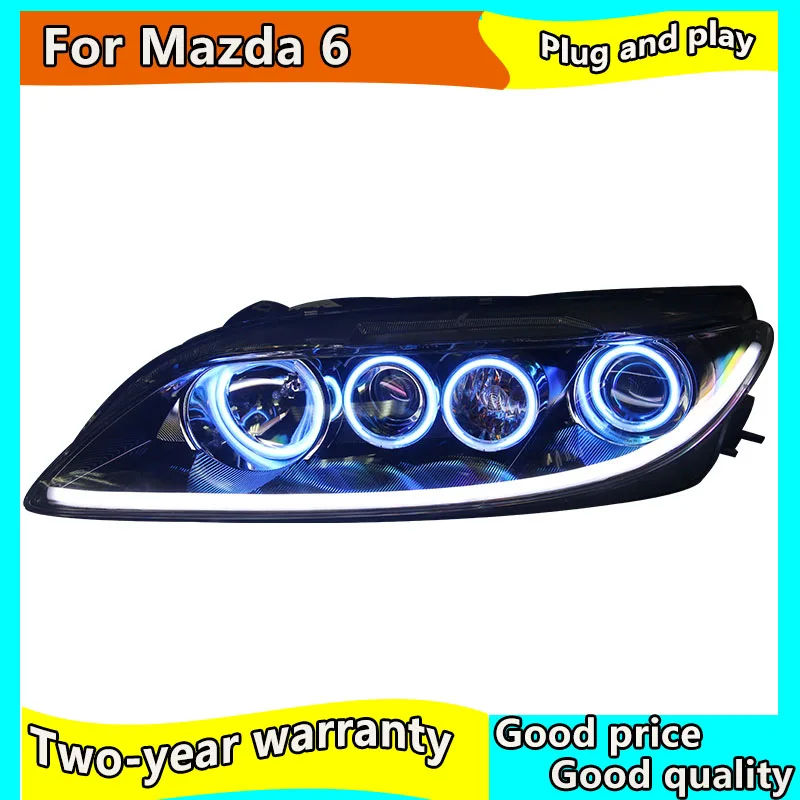 Автостайлинг для Mazda 6 фар 2004 2013 Mazda6 светодиодный ные фары ангельские глазки DRL