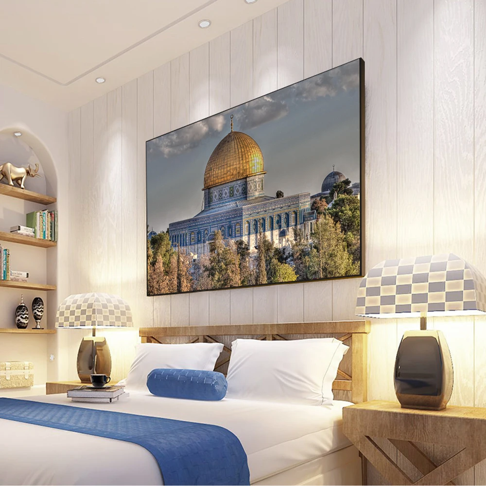 Masjid Al Aqsa и купол рок стены художественные плакаты Реалистичная мечеть холст принты мусульманские рисунки