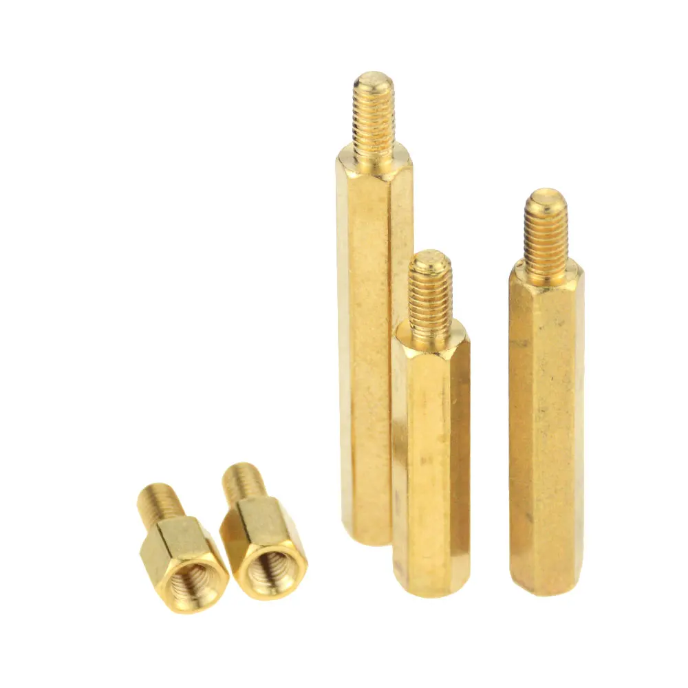 30 Espaciadores Hexagonales M3 Macho-hembra - Latón, 20mm Cuerpo + 6mm Rosca, Para PCB Y Montajes