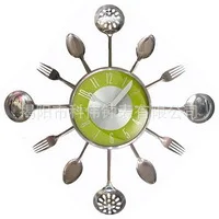 Fashion Creative 10 Inches Wall Clock Stainless Steel Clock Dial Flat-bottom Pot Metal Quartz Wall Clock