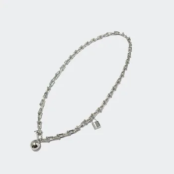 

Rose Gold Color Ball Lock Pendants Stainless Steel U Sharp Chain Necklaces For Women Brand Jewelry (DJ1392)