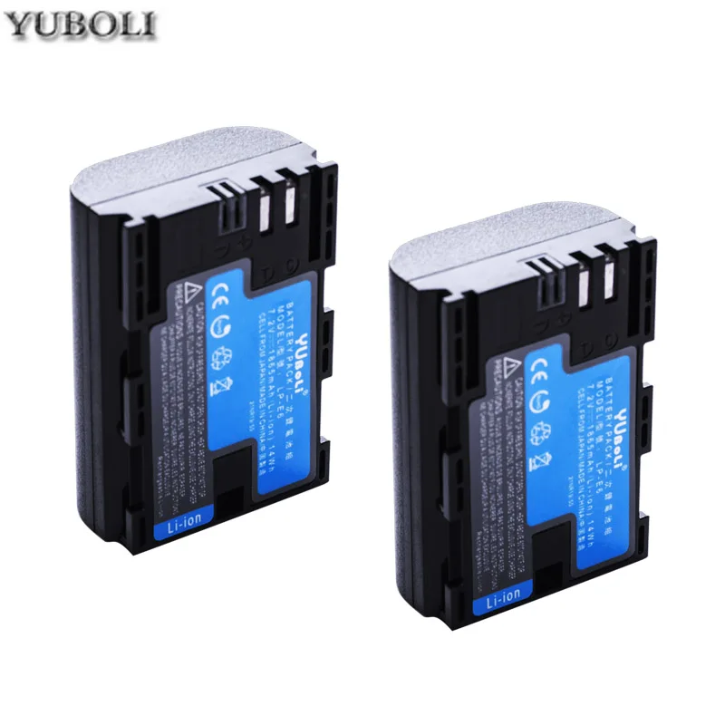 2battery Высокое качество полный код LP-E6 LP E6 lpe6 LP-E6N LPE6N LP E6N Аккумулятор для Canon 5D Mark II III 7D 60D EOS 6D 80D 5DS камеры - Цвет: 2battery