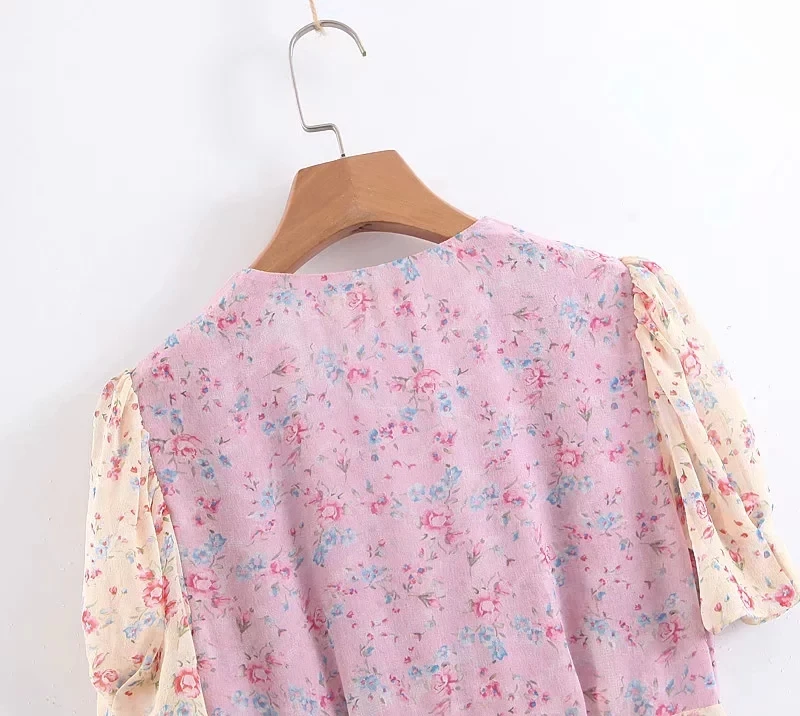 Винтажное женское платье в богемном стиле с цветочным принтом и оборками, vestidos de fiesta de noche, мини-платье
