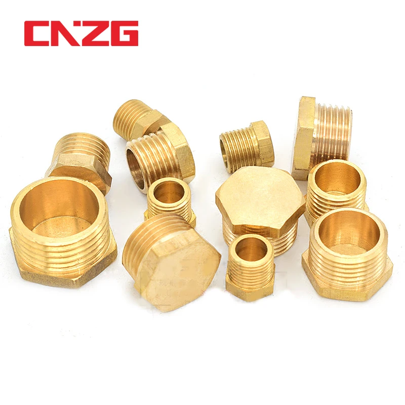 真鍮パイプ六角ニップル継手 1/8インチ 1/4インチ 3/8インチ 1/2 1/8" BSPT x 1/8" NPT オス六角ニップルレデューサー真鍮パイプ継手コネクタ水ガス石油燃料