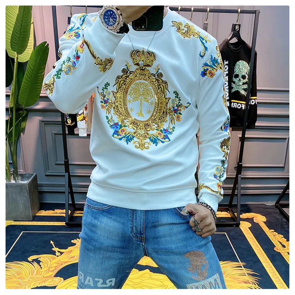 Mens Sweatshirt Baroque | Hoodie Luxury Gold Men | Mens Gold Sweatshirts -  Black - Aliexpress