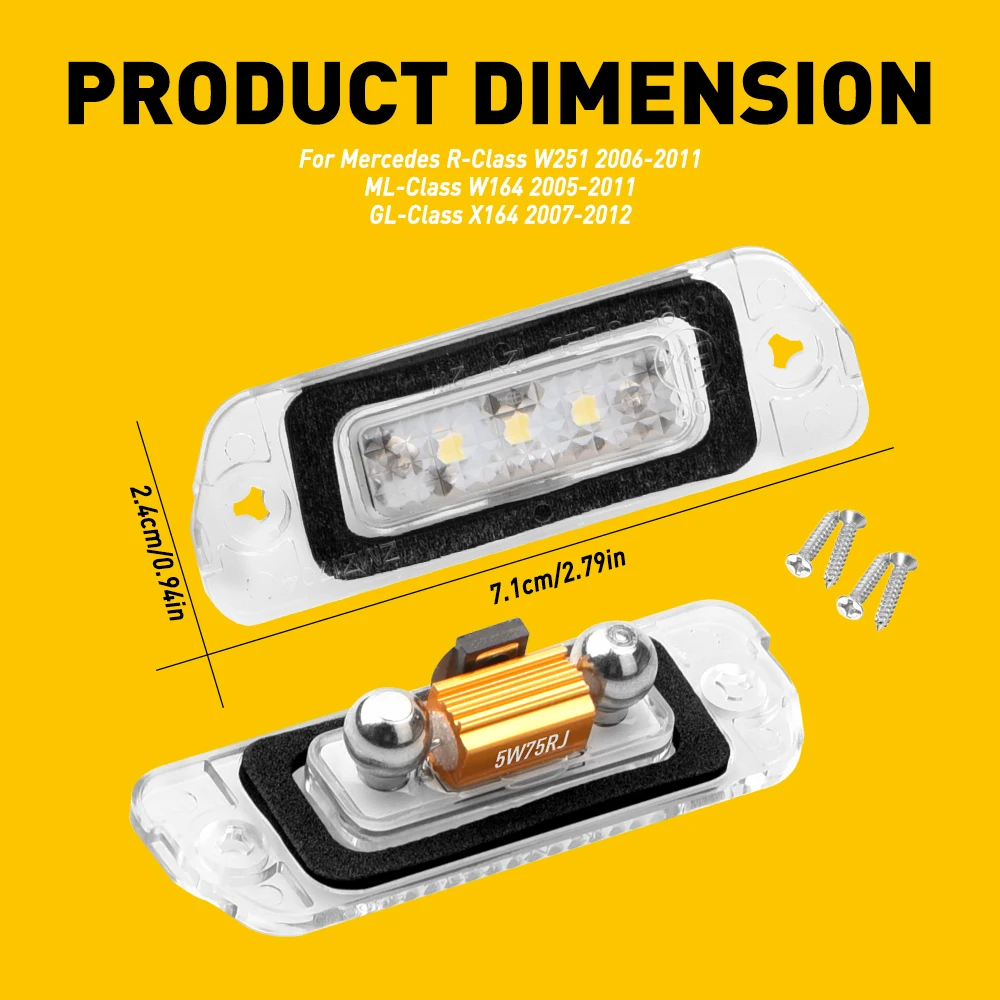 auxito nenhum erro canbus conduziu luzes da placa de licença número para mercedes benz gl ml classe acessórios