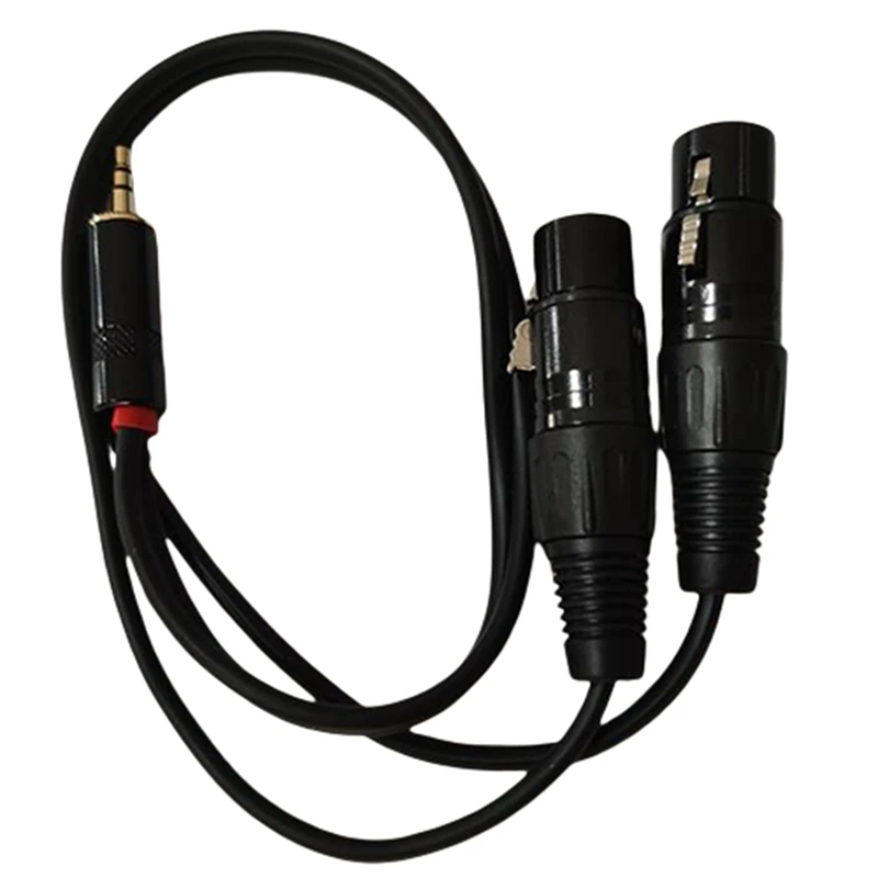 3.5mm Stereo Jack Male to Dual XLR Female OFC Aux Audio Cable Foil