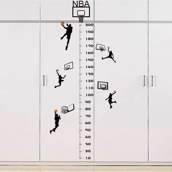 

Big Playing Basketball Wall Stickers for Baby Kids Room Height Stickers Chart Ruler Boy Bedroom Decoration Accessories 2pcs