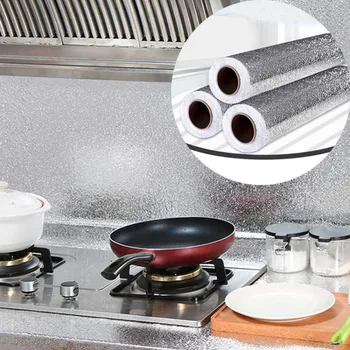 

Oil-proof moisture-proof artifact self-adhesive thick cabinet moisture-proof aluminum foil paper waterproof kitchen stickers