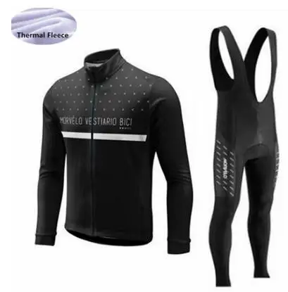 3 MORVELO team Велоспорт Джерси набор с длинным рукавом Зимний термальный флис Ropa Ciclismo мужская спортивная одежда для велоспорта на открытом воздухе - Цвет: 3