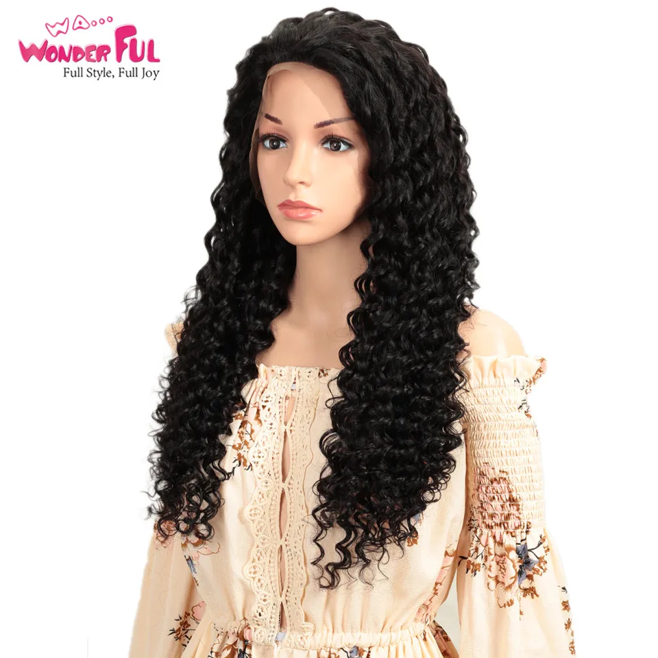 WA.WONDERFUL Deep Wave 13X4 Lace Front Wig M Remy Human Hair Wigs Natural Color 8-28 Inch WH 13X4 LACE DIY DEEP